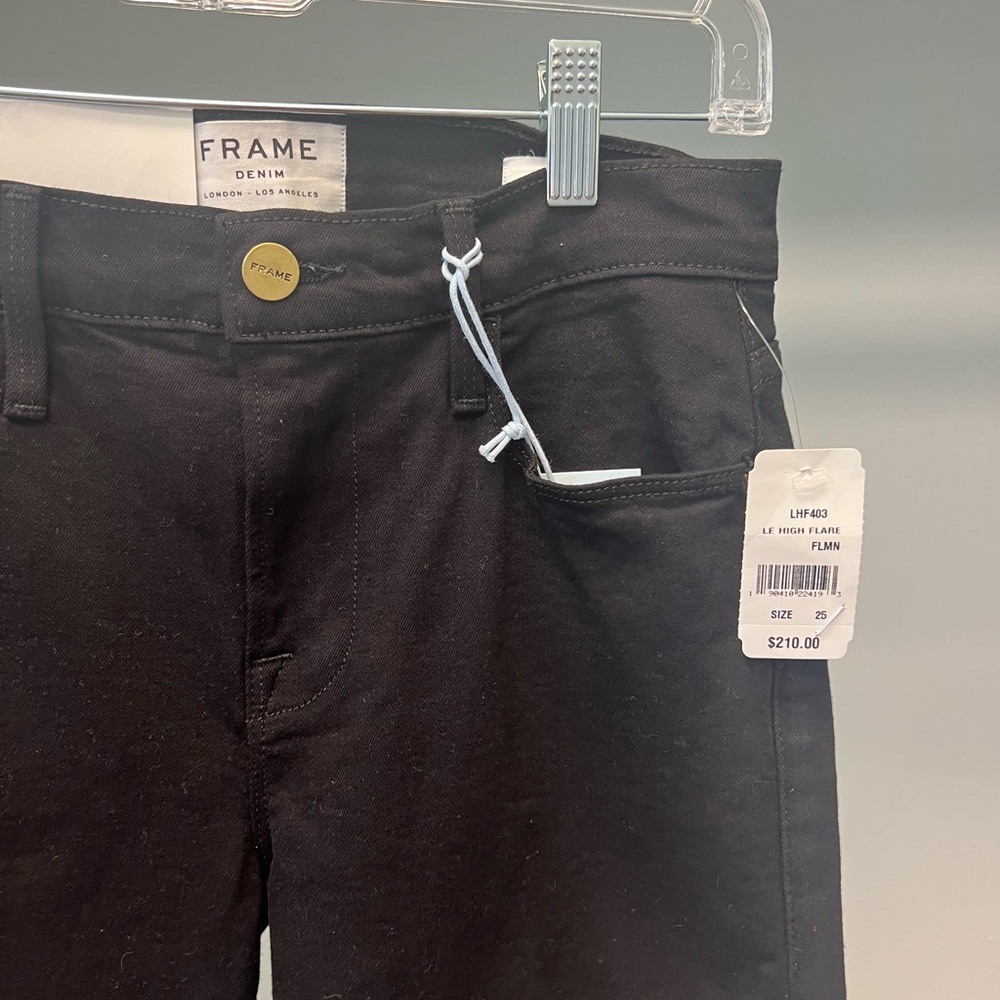 Frame Denim Le High Flare Black Jeans Size 25 NWT